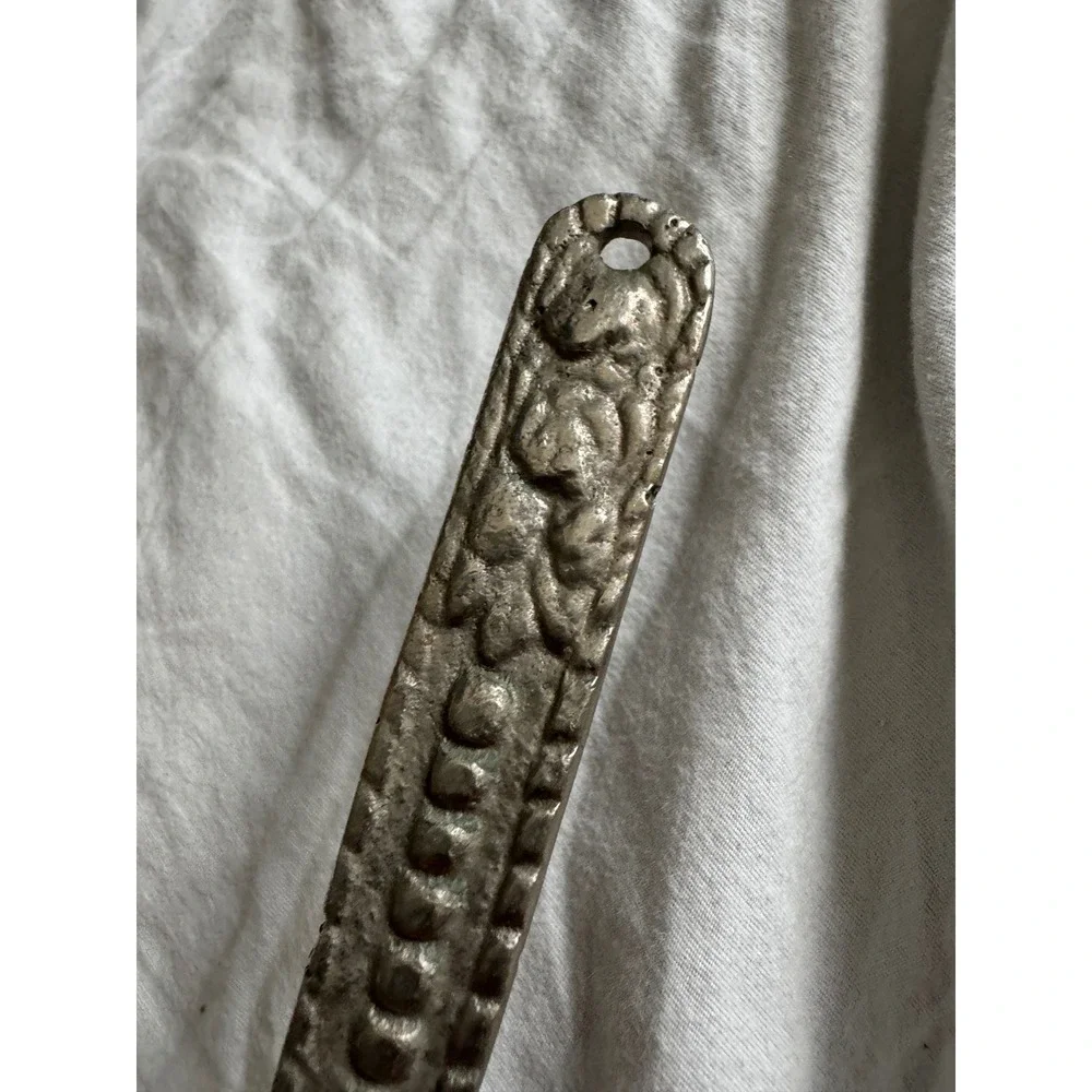Vintage Antique Ladle Spoon Silver Hand Forged Repousse Floral Berry Mixed Metal